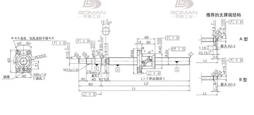 KURODA GP2005DS-BALR-1005B-C3F 黑田丝杆型号含义对照表